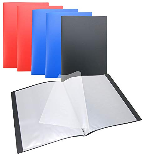 WAYTEX 931420P Lot de 6 Protèges Documents A4 80 Vues 40 Pochettes Couverture Polypro Couleurs Assorties