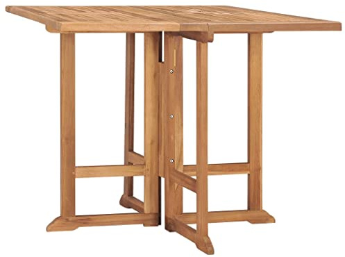 vidaXL Hopfällbart trädgårdsbord 90x90x75 cm massiv teak