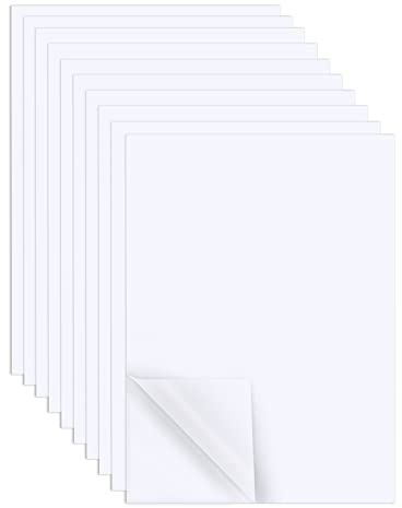 AIEX 10PCS 11.4 x 8.3inch A4 Size Double-Sided Adhesive Sheets, White Tape Sheets Strong Tape Adhesive Paper for Cards Crafts Making