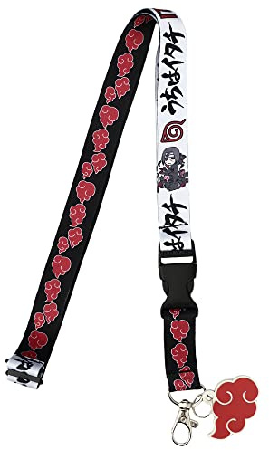 Bioworld Itachi Uchiha Lanyard with Clear ID Sleeve and Keychain
