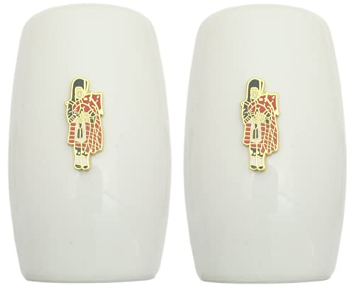 Scottish Piper China Salt and Pepper Shakers Cruet Set Modern White CSP 276