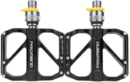 MotuTech Pedale aus Aluminium, Kugellager 3 Kugellager, Achse aus Chrom-Molybdän-Stahl, rutschfest, langlebig, PD-R67 (Schwarz – Schnellverschluss)