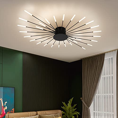 minifair Modern LED-taklampa 28 huvuden svart infälld montering taklampa akryl ljuskronor för barnrum sovrum vardagsrum 4 000 K neutralt blomformat ljus