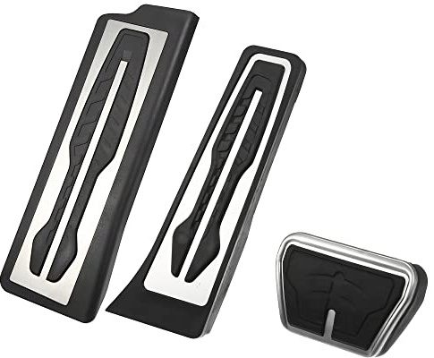 X AUTOHAUX 3-teiliges Gaspedal- und Bremspedalabdeckungs-Set für BMW X3 X4 X5 X6 2 3 4 5 6 7er Serie G20 F30 G30 G11 G01 G02 G05 F15 F16 F22 F25 M Eetal Gummi