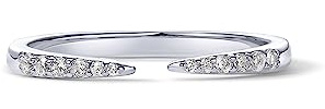 PAVOI 18K White Gold Plated Open Eternity Ring | Cubic Zirconia Stacking Bands for Women | Dainty Stackable Rings for Women | Size 8