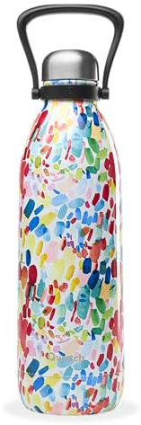 Qwetch - Grande Bouteille Isotherme - Arty 1,5L - 48h Froid et 16h Chaud - Etanche & Sans BPA - Gourde Inox avec Poignée de Portage - Thermos isotherme pour Pique-nique, Camping, Famille