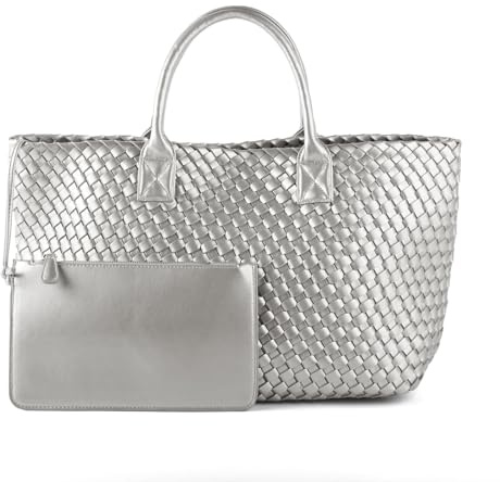 Gewebte Tragetasche für Damen, Retro, handgewebt, Schultertasche, Reisetasche, große Kapazität, Hobo, veganes Leder mit Geldbörse