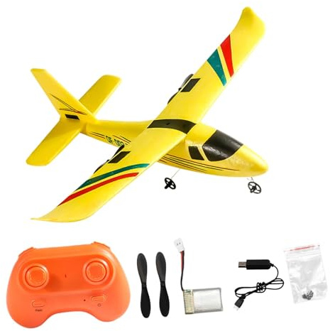 Harilla RC-Flugzeug, 15 Minuten, einfach zu fliegen, tragbar, 2-Kanal-RC-Segelflugzeug für Kinder, Anfänger, Erwachsene, Mädchen, Jungen, Geschenk, 1 Batterie Gelb