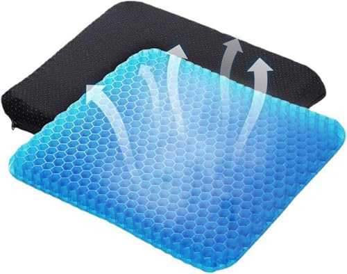 RIXANT Gel Sitzkissen for längeres Sitzen, Rollstuhlgeeignet, Weiches, kühlendes Gel-Sitzkissen for mehr Komfort, Geeignet for Home-Office und Autostuhl(40 * 35 * 2.5cm)