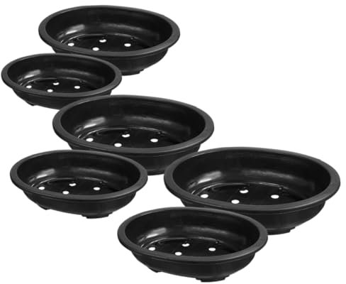 BESPORTBLE 6pièces Lot de Pots de Fleurs Plastique Rond Jardinières Intérieur pour Bonsaï Pots Fenêtre avec Drainage