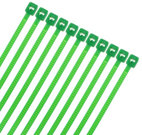 M METERXITY 200-Pack Green Cable Zip Ties, 4 Inch Self-Locking Garden Nylon Wire Ties for Indoor Outdoor Use/Plants/Decor/Cables Manage, 10 Lbs Plastic Tie Straps [1.9mm, Green]