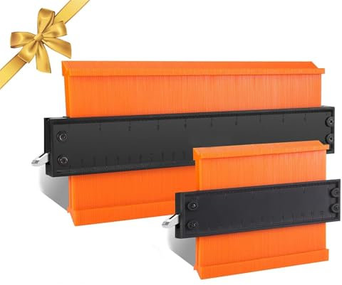Professionelles Konturlehre & Konturmessgerät Set (12 cm + 25 cm) | Präzises Messwerkzeug für exakte Konturen in Handwerk, Modellbau und Heimwerken (Orange)