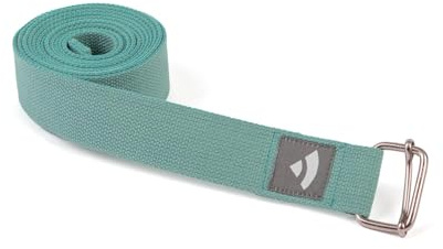 Bodhi ASANA Belt | Yogagurt aus 100% Baumwolle | Praktisches Yoga-Zubehör zur Dehnung | Yoga-Gurt mit Schiebeschnalle aus Metall | Anfänger & Fortgeschrittene | 250 x 3,8 cm