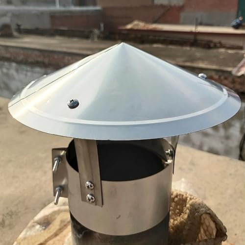 304 Stainless Steel Chimney Cap For Outside Round Chimney Cover Adjustable Roof Rain Cap For 3.1~11.8 Diameter Outside One Top Chimney Cap(160mm)
