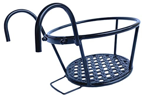 BESPORTBLE Pot De Fleur Amovible avec Support Suspendu pour Jardinière Étagère De Pot pour Balcon Noir