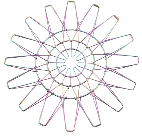 Didiseaon Cesto Portafrutta in Acciaio Inox Set Da 5 Pezzi Manico Per Scolapiatti Da Cucina Multicolore