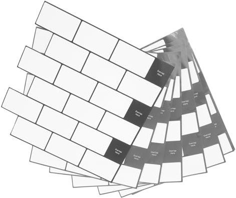 SEWACC 10 Feuilles Autocollants Muraux Effet Carrelage Blanc de Carreaux Autocollants à Décoller et Coller pour Cuisine Salle de Bain et Autres Matériau Imperméable et à Huile