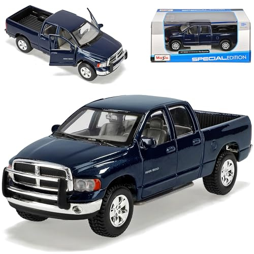 alles-meine.de GmbH Dodge Ram Quad Cab Blau Pick-up 2002-2009 1/27 1/24 Modell Auto mit individiuellem Wunschkennzeichen