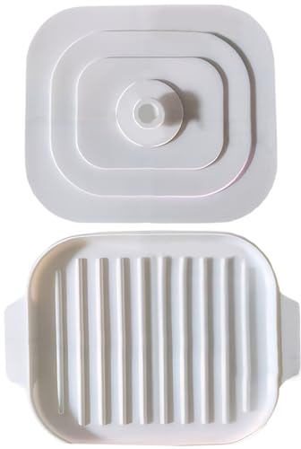 Bacon Cooker 11x8.2x0.8'' Microwave Bacon Tray Safe and Quick Silicone Pan with Lid ＆ Handles No Mess Crispy Tray Microwave