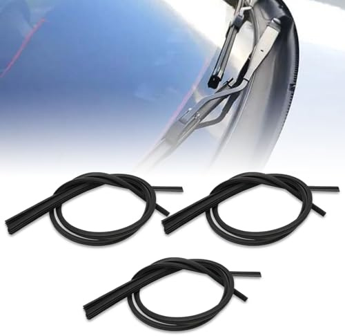 Lot de 6 balais d'essuie-glace de rechange universels en caoutchouc - 800 mm x 6 mm - Compatible avec Volkswagen, BYD, Buick, Chevrolet, Nissan, (2 pièces/noir)