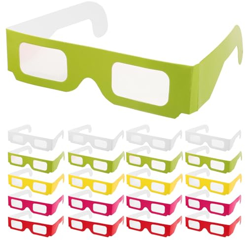 Veemoon 3D Kinobrillen für 30 Stück Papier 3D Brille mit Farbigem Regenbogen Effekt für Party Film und Spiele