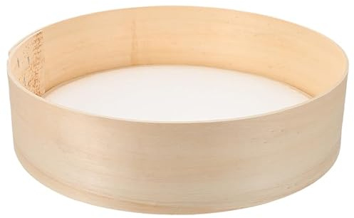 Beavorty Mehlsieb aus Massivholz Rundes Feines Sieb 26cm Feines Holzsieb für Backmehl und Puderzucker Sieb zum Backen von Kuchen und Brot