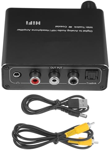 EXHUMKY Digital Analog Audio Wandler Optisch zu Analog mit Eisengehäuse und Tragbarem Design für Tv und Lautsprecher Zufälliger Stil