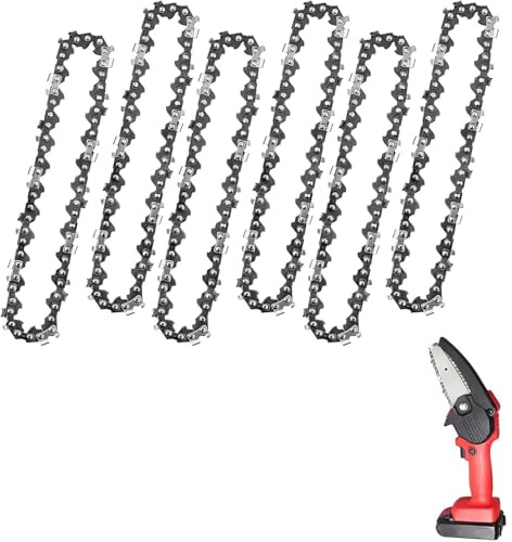 6 Stück 6 Zoll Kettensäge Kette, Kette für Kettensäge Ersatzkette für Mini Kettensäge 6 Zoll, 1/4 Zoll Steigung 37 Antriebsglieder 18 Schneidezähne, Für Garten Astschneiden Holzschneiden DIY-Projekte