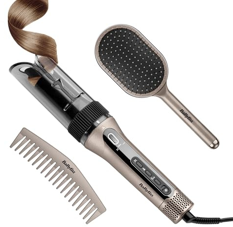 BaByliss Style Secret Air Auto Hair Curler & Waver – 25mm Curling Wand with Gentle Heat & Airflow, 48 Setting Combinations for Defined Curls, Beach Waves or Blowout Styles, Short or Long Hair C6686U