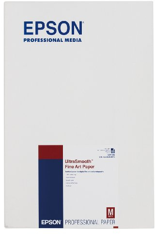 Epson UltraSmooth Fine Art Paper, 13 x 19 Inch, 25 sheets (S041896) , White