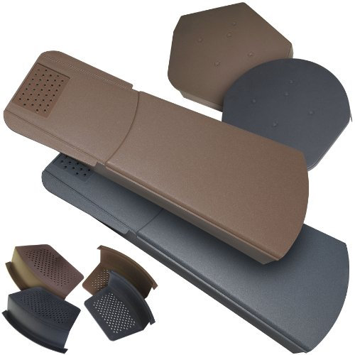 Brown Easy-Trim Universal Dry Verge Kit/System - with 24 x Dry Verge Units and 1 x Domed Apex End Cap for Gable/Apex Roof fix to Any Tile -Mortar Free