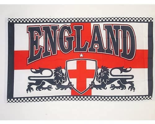 AZ FLAG Flagge England 2 Löwen 150x90 cm Englische Polyester 100D 2 Ösen | Für innen und außen dekorative Flagge doppelte Nähte und verstärkte Kanten mit Metallösen 100D Polyester