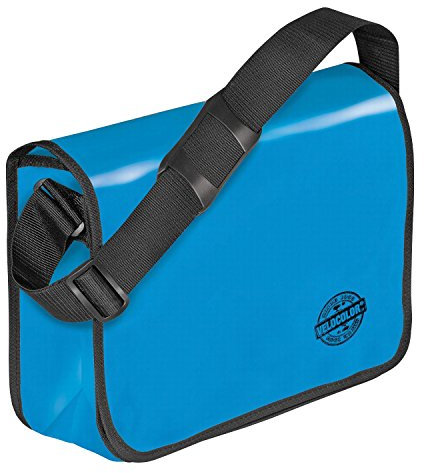 VELOFLEX 7000351 - Umhängetasche Velocolor, aus LKW-Plane, mit Handyfach, 2 Stiftfächern und Einsteckfach, blau, 1 Stück