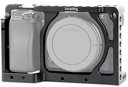 SMALLRIG Kamerakäfig nur für Sony A6000, A6500, A6300, ILCE-6500, ILCE-6000, ILCE-6300, NEX 7, Käfig mit 1/4- und 3/8-Befestigungspunkten und Integriertem Blitzschuh - 1661