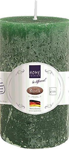 Bougie pilier rustique vert foncé Ø 6 cm, hauteur 10 cm