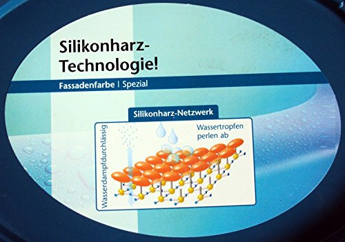 10 liter Farben-Budimex Siliconharz Fassadenfarbe Spezialfarbe mit Selbstreinigungseffekt / Apperleffekt , weiss matt'