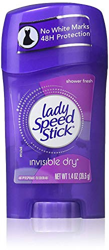 Lady Speed Stick Invisible Dry Antiperspirant & Deodorant, Shower Fresh -1.4 Oz/Pack, 4 Pack