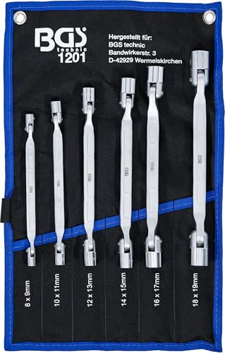 BGS 1201 | Doppel-Ringschlüssel-Satz mit flexiblen Köpfen | 6-tlg.