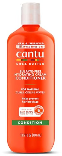ACONDICIONADOR HIDRATANTE DE MANTECA DE KARITÉ CANTU, acondicionador sin sulfatos para rizos y cabello texturizado, paquete de 1 (1 x 400 ml), el empaque puede diferir