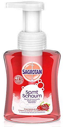 Sagrotan Samt-Schaum Seife Kirschblüte & Rose – 1 x 250 ml Schaumseife im Seifenspender