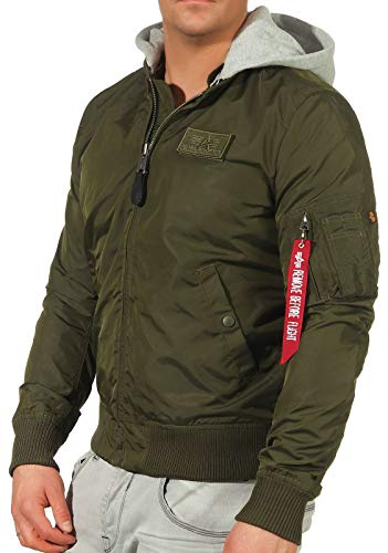 Alpha Industries MA-1 TT Giacca bomber con cappuccio da Uomo Dark Green