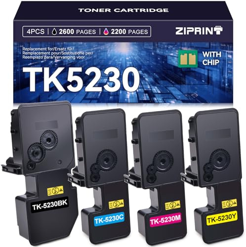 ZIPRINT TK5230 TK-5230 Compatible Kyocera TK-5230 Toner Kompatibel für Kyocera ECOSYS M5521cdw ECOSYS P5021cdw ECOSYS P5021cdn ECOSYS M5521cdn M5521 P5021 (4er-Pack)