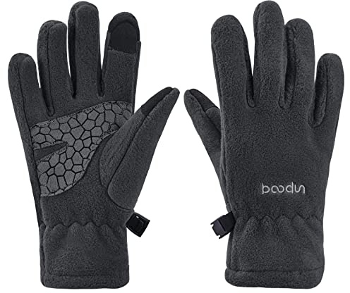 Arcweg handskar barn fleece varma löphandskar vinterhandskar halkfria cykelhandskar pekskärm vinterhandskar pojkar flickor fingerhandskar sport utomhus camping vandring löpning, GRÅ, L-XL 7-8 Jahre