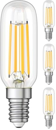 ledscom.de 4 Stück E14 LED Leuchtmittel, T25, kaltweiß (6300 K), 4,2 W, 464lm