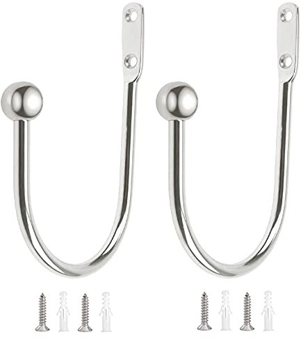 Belvanr Raffhalter für Vorhänge 2 Stück Vorhang Raffhalter Raffhalter für Gardinen Vorhanghalter Wand U Haken Vorhanghalter Metall Raffhalter Haken Vorhang Holdbacks Tieback Hooks für Gardinen