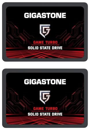Gigastone SATA SSD 512GB (2er Pack) 2,5 Zoll 3D NAND Bis zu 550MB/s interne SSD SATA III SSD Festplatte Kompatibel mit Laptop und PC Desktop Festkörper-Laufwerk 2,5 SLC Cache Performance