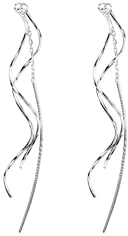 YADOCA Ohrringe Silber 925 Hängend für Damen Mädchen Lange Tropfen Quaste Ohrringe Helix Threader Ohrringe Silber Ohrringe Hängend mit Geschenk-Box, Silber