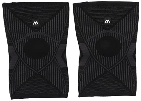 Xnferty 2 PCS Rodillera Rodilleras de Compresión Rodilleras de Punto de Nailon Transpirable Protector de Rodilla de Cuerda Elástica de 4 Lados para Correr Escalada Negro(XL)