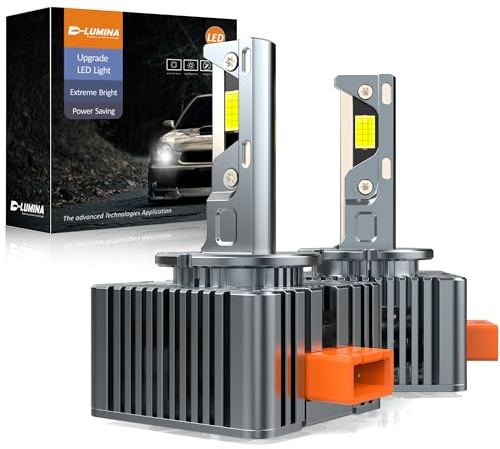 D-Lumina Lampadina D8S LED per Fari Anti-Errore,20000LM 120W 6500K Bianco Estremamente Luminoso Kit di Conversione Faro LED,CANBUS Faro Sostituire OEM Xenon HID Lampadina Plug and Play,2 pezzi