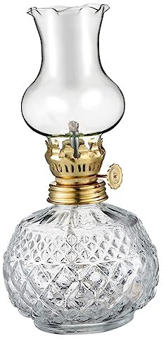 TOPPERFUN Glasöllampe Petroleumlampe Vintage Öllaterne Glas Sturmlaterne Petroleumlaterne Glaspetroleumlampe Dekoration Ornament Zimmerdekoration Innenraumdekoration